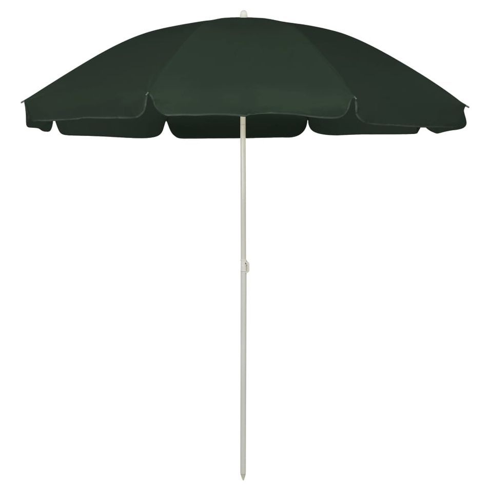 Parasol de plage Vert 240 cm 2 - Photo n°1