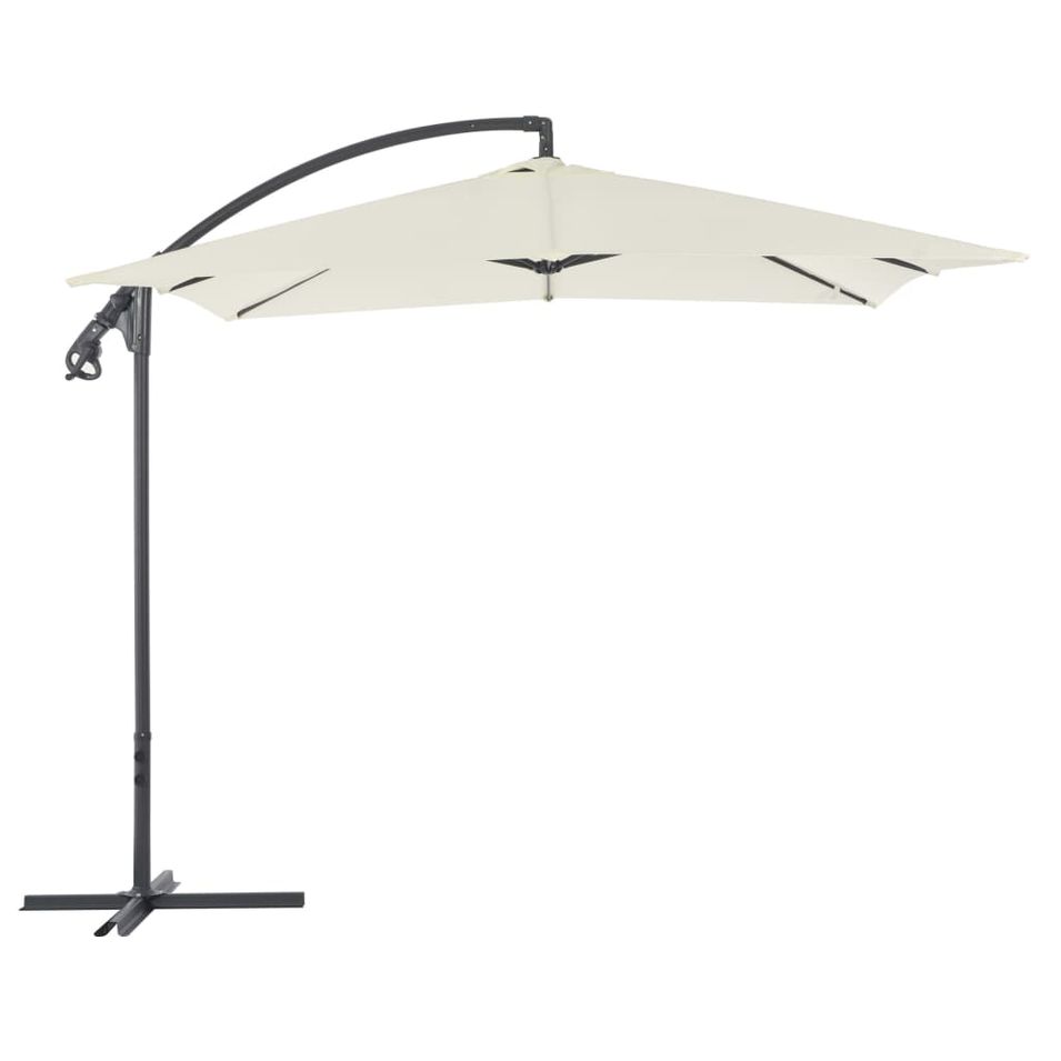Parasol en porte-à-feux avec poteau en acier 250 x 250 cm Sable - Photo n°1