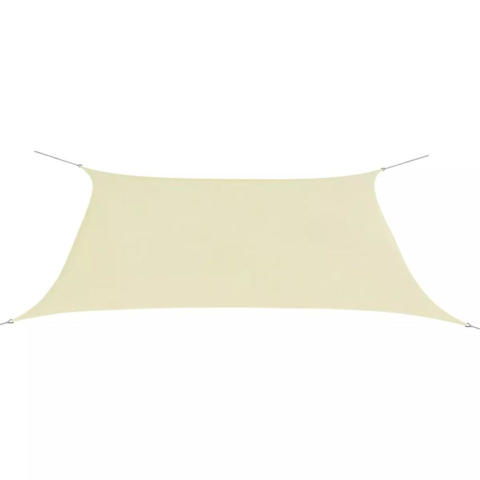 Parasol en tissu Oxford rectangulaire 2 x 4 m Crème - Photo n°1
