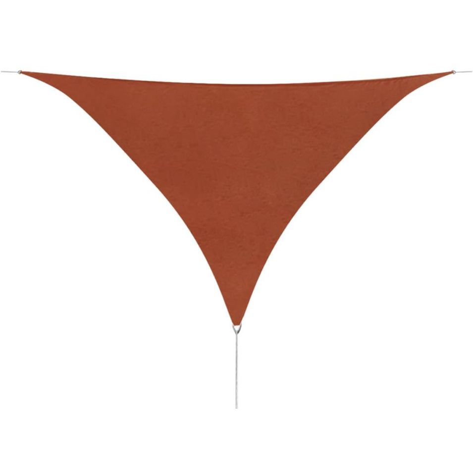 Parasol en tissu Oxford triangulaire 5x5x5 m Ocre marron - Photo n°1