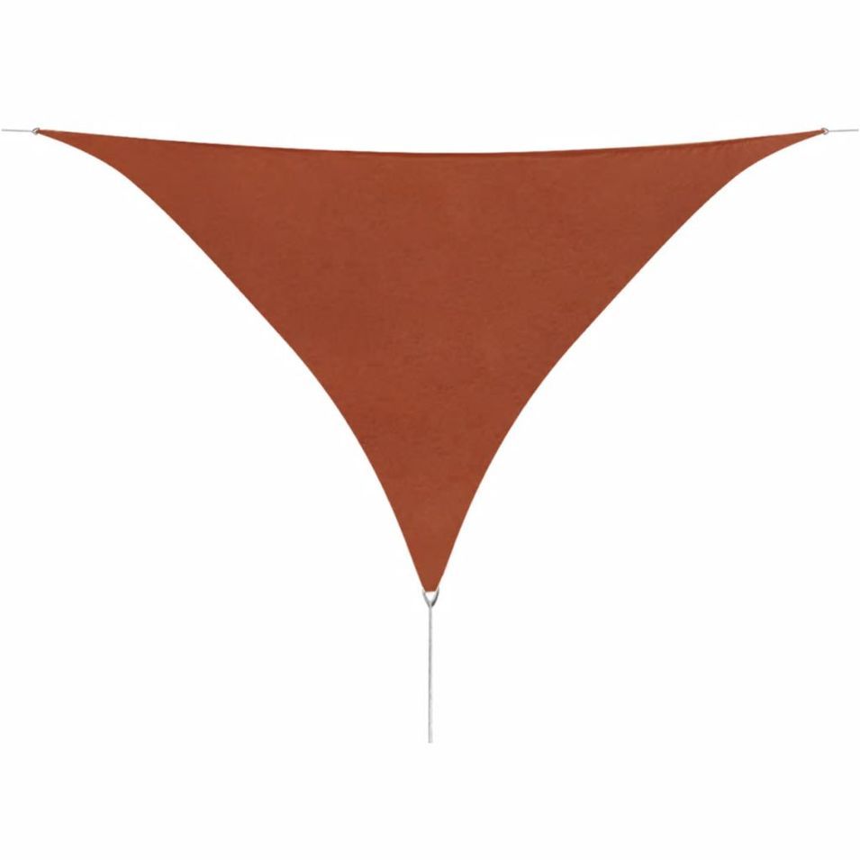 Parasol en tissu Oxford triangulaire terracotta 3,6 x 3,6 x 3,6 m - Photo n°1
