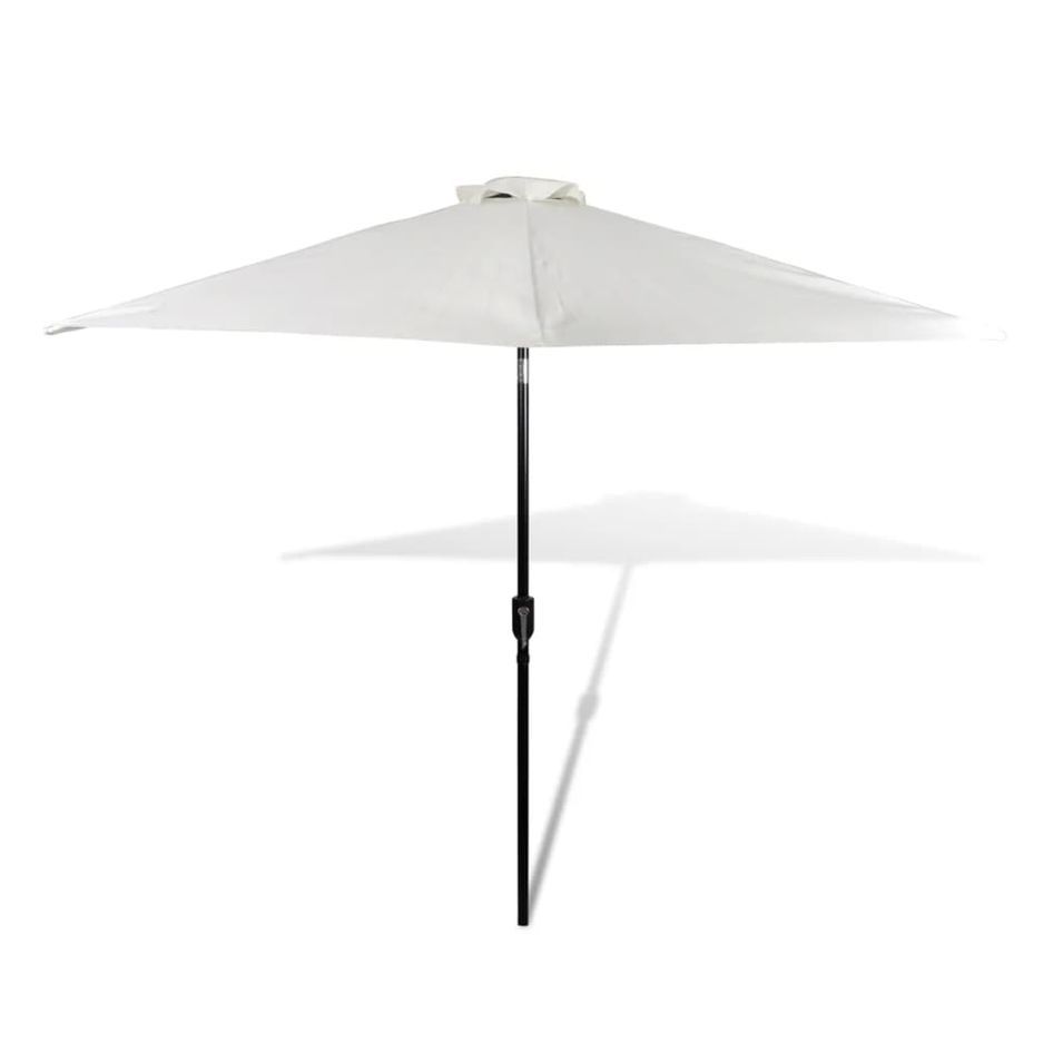 Parasol sable blanc avec poteau en acier 3m - Photo n°1