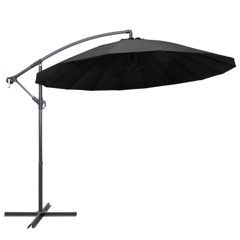 Parasol suspendu Anthracite 3 m Mât en aluminium - Photo n°1