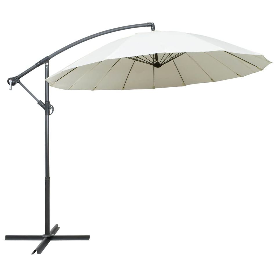 Parasol suspendu Blanc 3 m Aluminium - Photo n°1