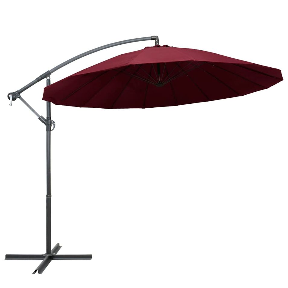 Parasol suspendu Bordeaux 3 m Mât en aluminium - Photo n°1