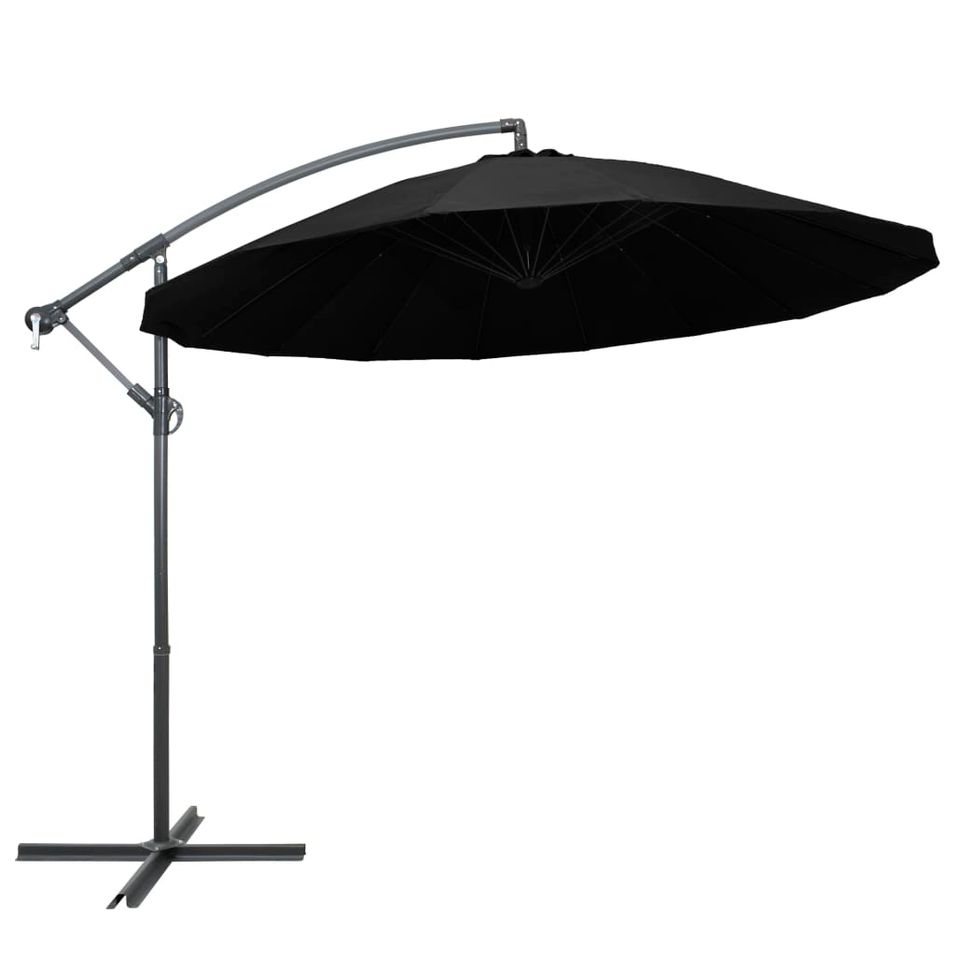 Parasol suspendu Noir 3 m Mât en aluminium - Photo n°1
