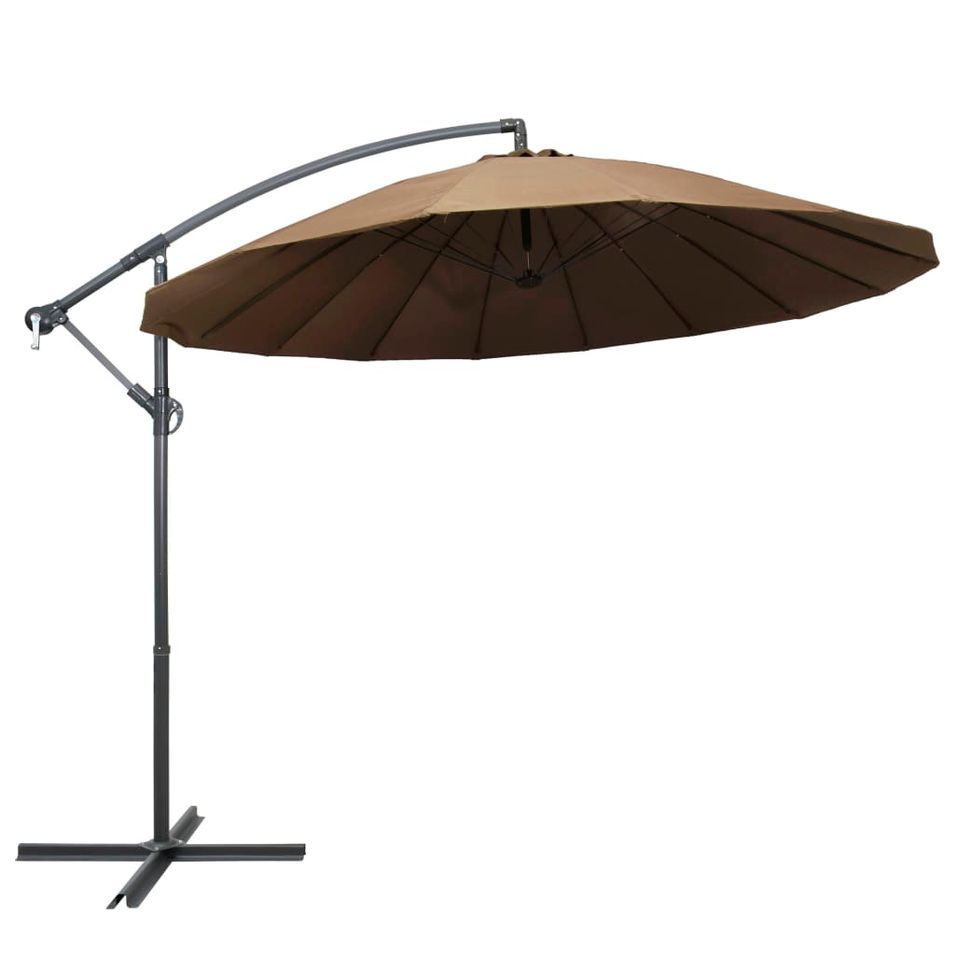 Parasol suspendu Taupe 3 m Mât en aluminium - Photo n°1