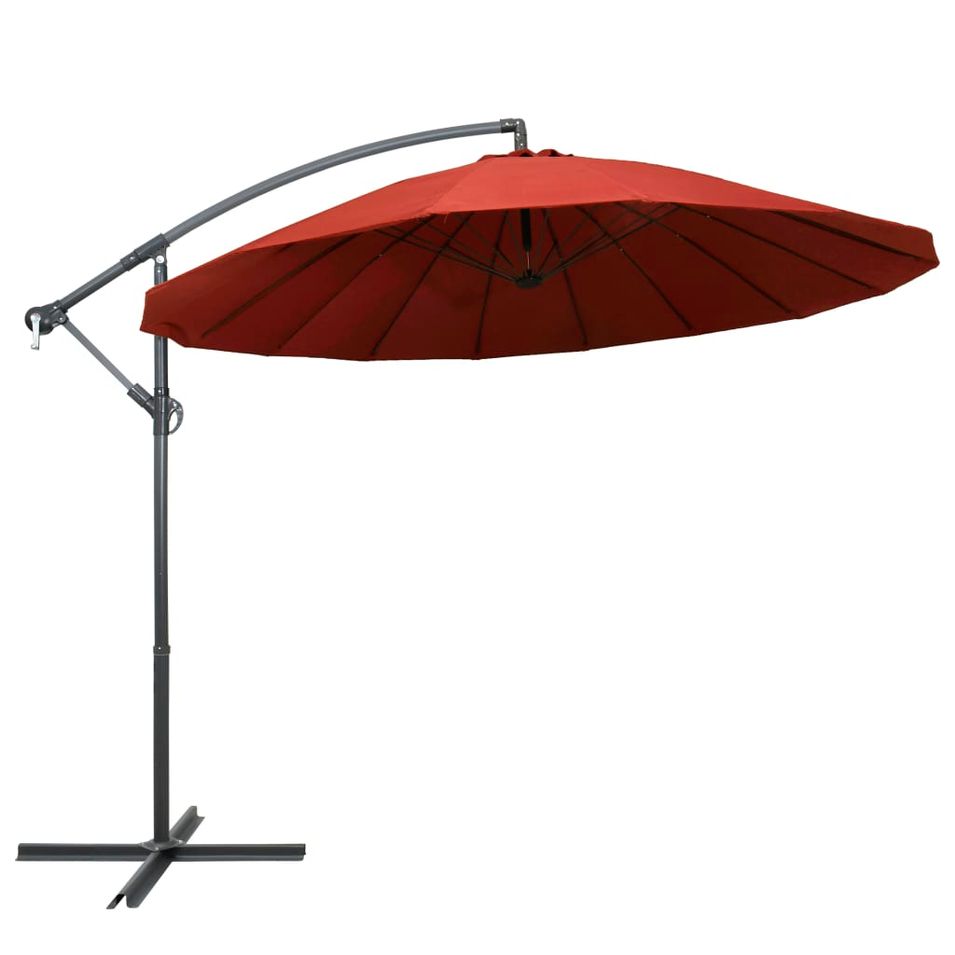 Parasol suspendu Terre cuite 3 m Mât en aluminium - Photo n°1