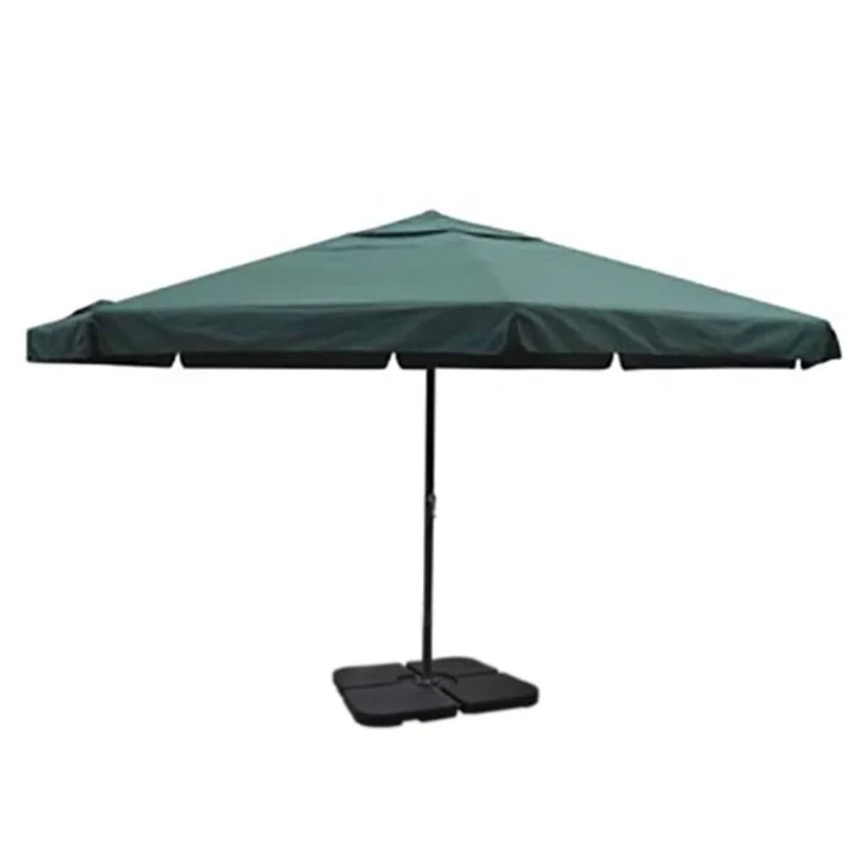 Parasol vert en aluminium avec base mobile - Photo n°1