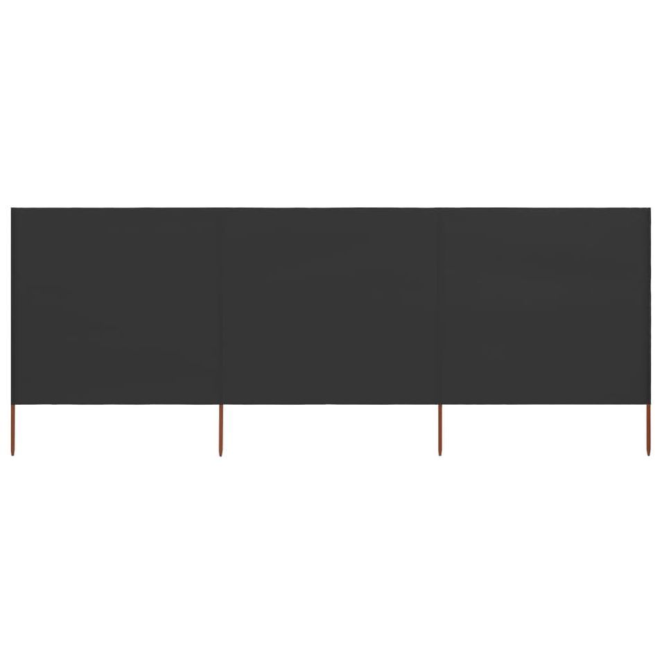 Paravent 3 panneaux Tissu 400 x 160 cm Anthracite - Photo n°1