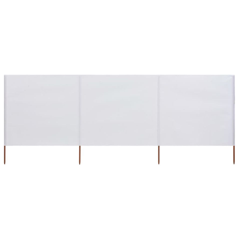 Paravent 3 panneaux Tissu 400 x 80 cm Blanc sable - Photo n°1