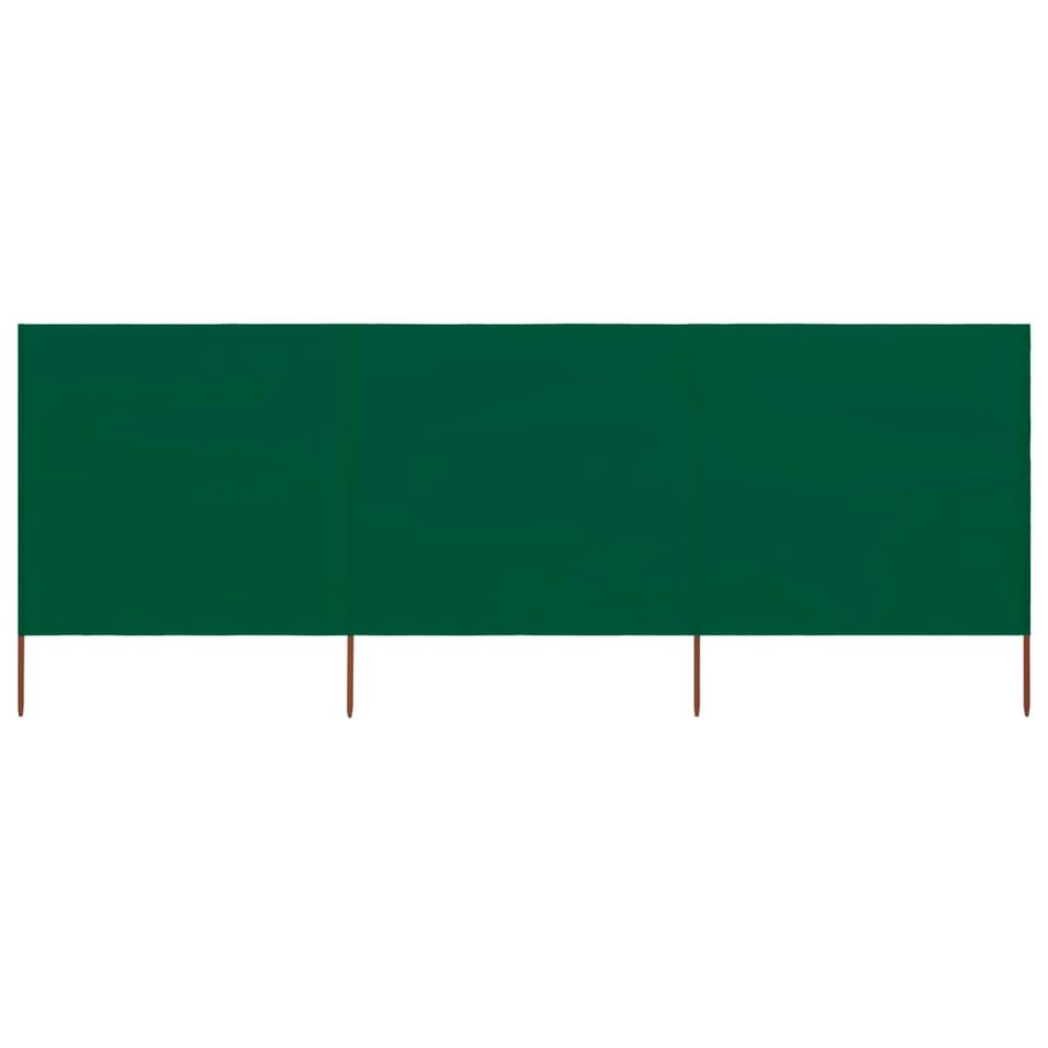 Paravent 3 panneaux Tissu 400 x 80 cm Vert - Photo n°1