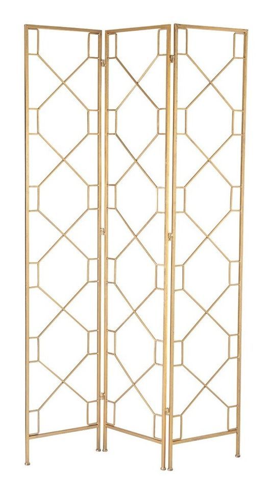 Paravent 3 volets métal doré Ysarg - Photo n°1