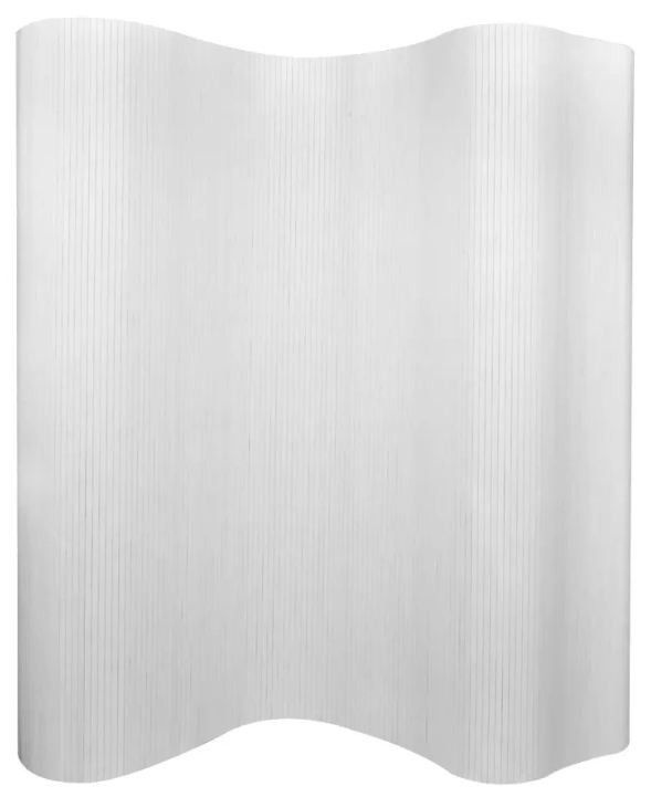 Paravent décoratif avec support non tissé bambou blanc Kyca - Photo n°1