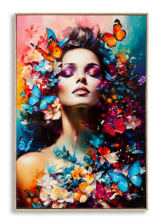 Peinture sur toile laquée marty avec cadre -h- cm 62 x 4 x 92 - Photo n°1