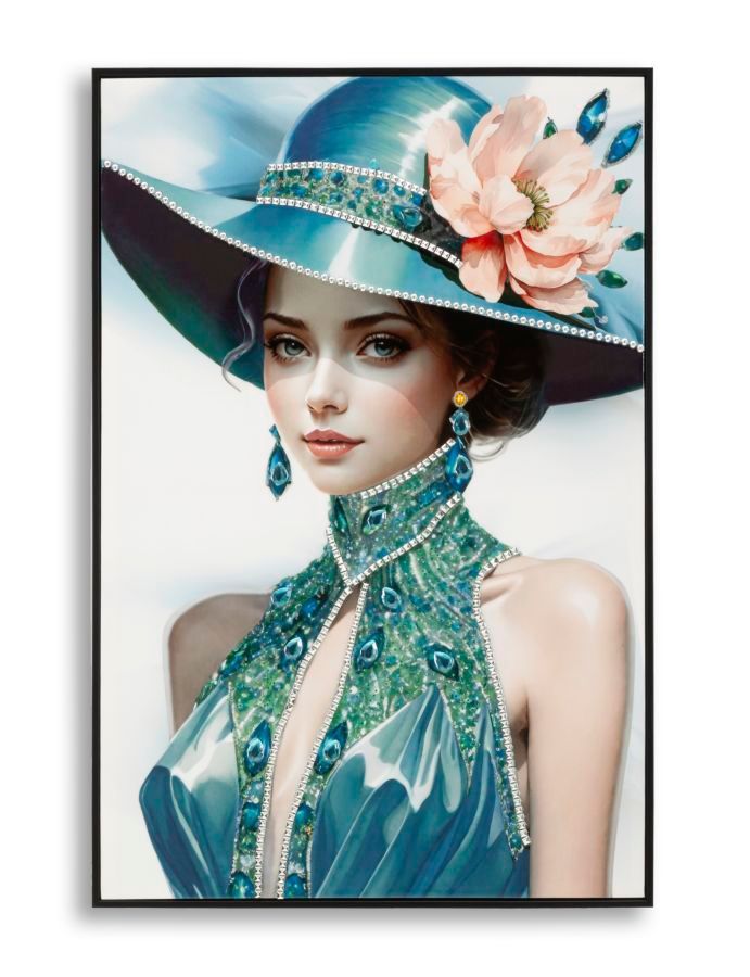 Peinture sur toile laquée pam avec cadre -b- cm 62 x 4 x 92 - Photo n°1