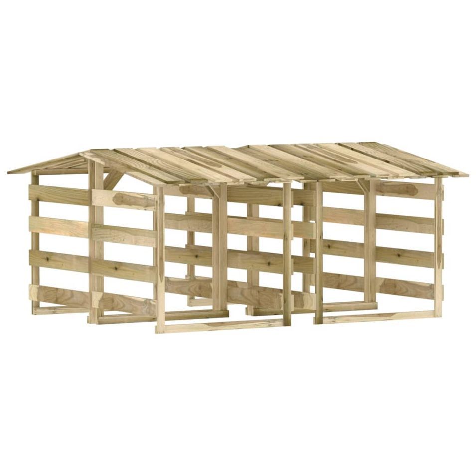 Pergolas avec toits 4 pcs 100x90x100 cm Bois de pin imprégné - Photo n°1