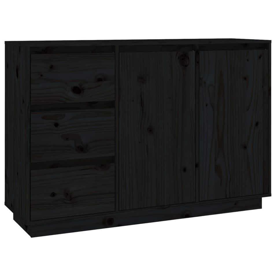 Petit buffet 2 portes 3 tiroirs en bois massif de pin Romane – Style classique et fonctionnel - Photo n°1