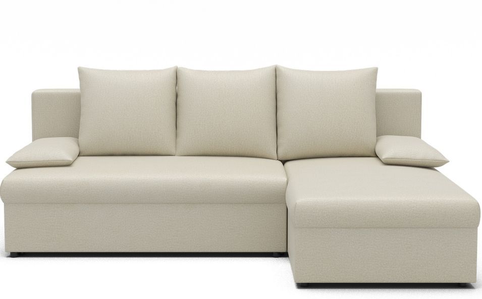 Canapé d’angle réversible convertible GARY en tissu côtelé – 206 cm - Photo n°1