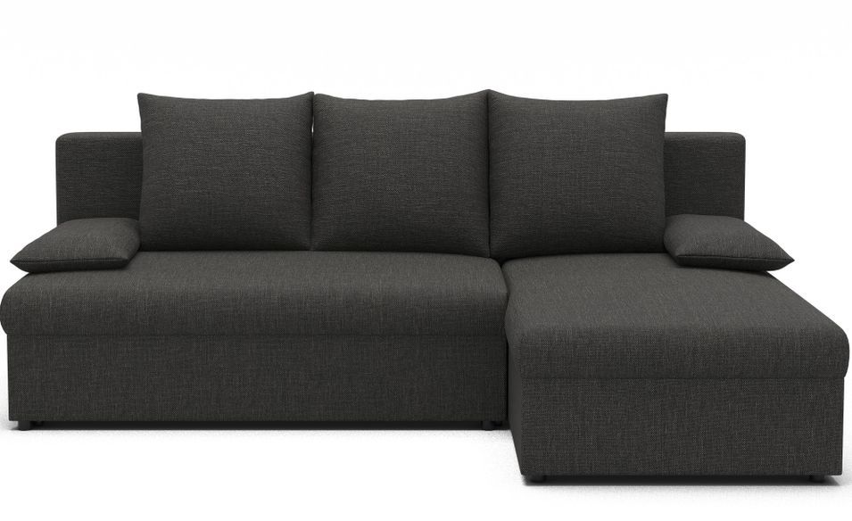 Canapé d’angle réversible convertible GARY en tissu côtelé – 206 cm - Photo n°1