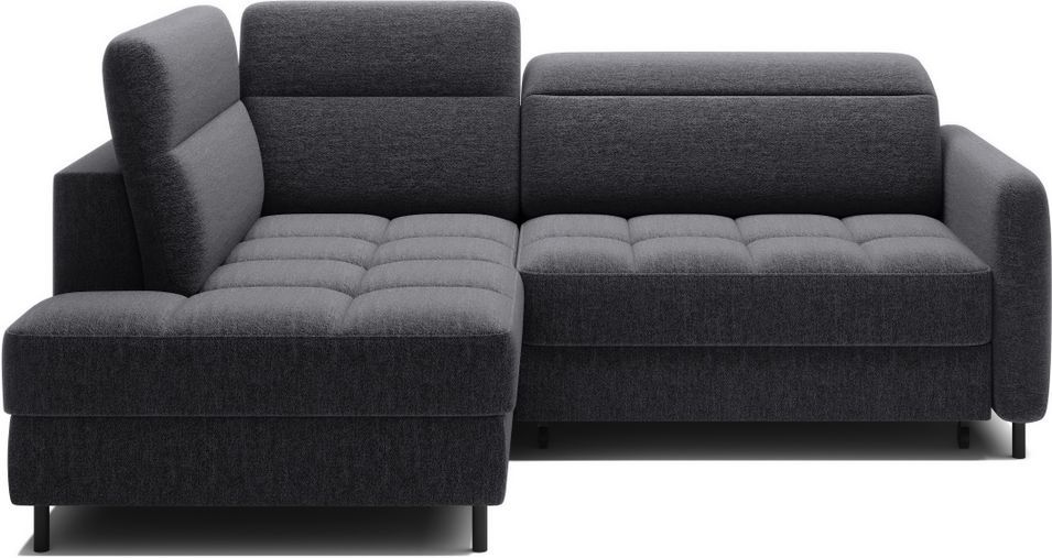 Petit canapé d'angle en tissu convertible avec coffre BOREA 208 cm - Photo n°1