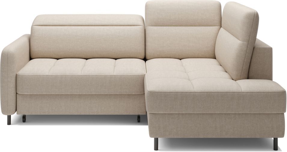 Petit canapé d'angle en tissu convertible avec coffre BOREA 208 cm - Photo n°1