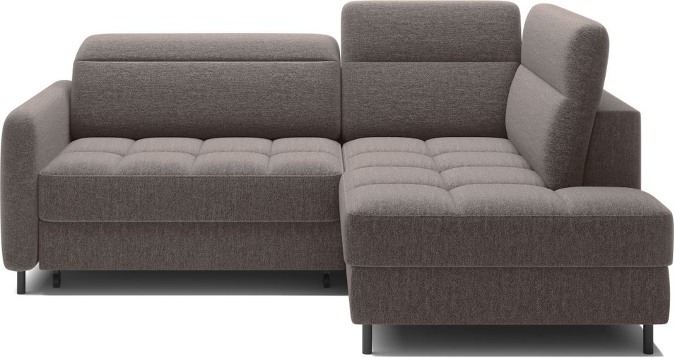 Petit canapé d'angle en tissu convertible avec coffre BOREA 208 cm - Photo n°1