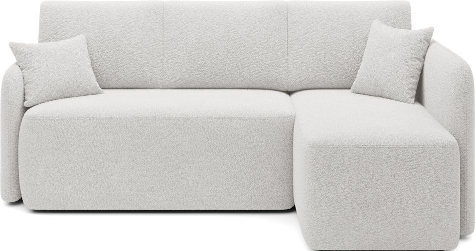 Petit canapé d'angle en velours côtelé convertible avec coffre Takin 206 cm - Photo n°1