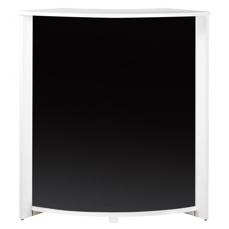 Petit meuble bar blanc BARNO 97 cm – Comptoir compact avec tablettes réglables - Photo n°1