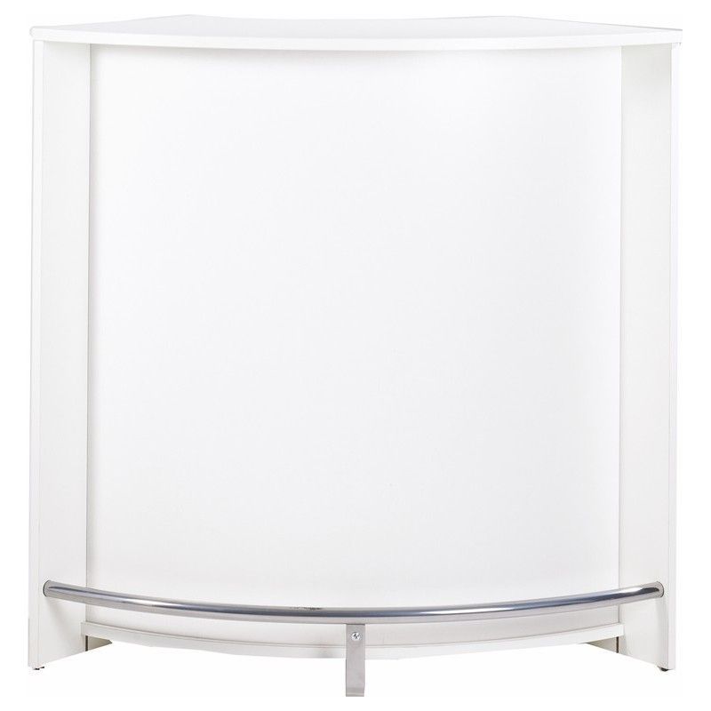 Petit meuble bar blanc SNACK 106 cm – Comptoir compact avec rangement design - Photo n°1