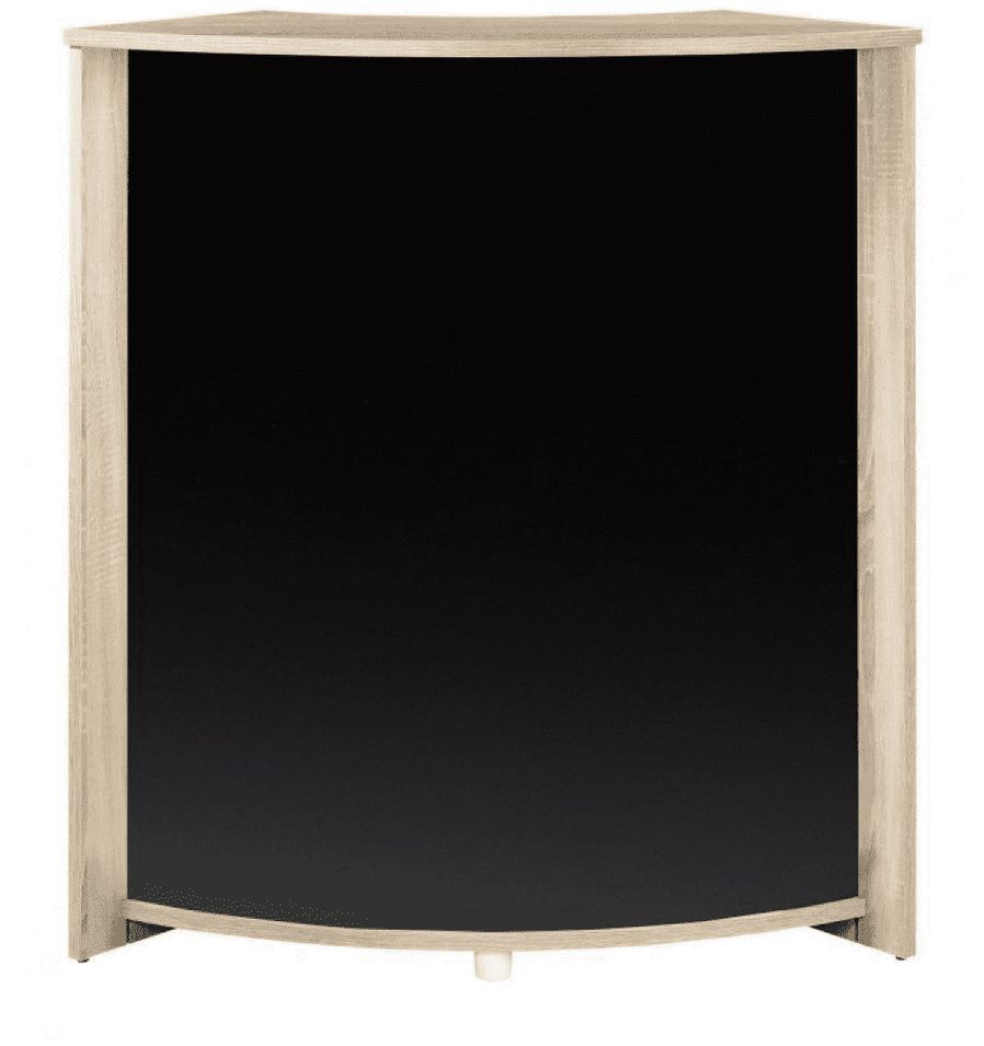 Petit meuble bar naturel BARNO 97 cm – Comptoir compact avec tablettes réglables - Photo n°1