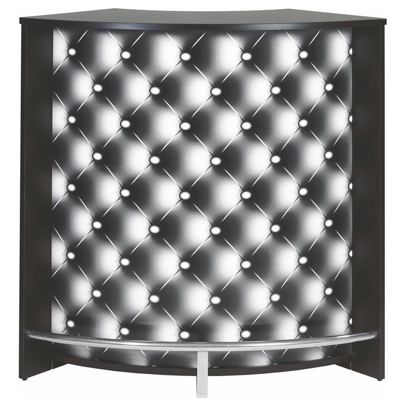 Petit meuble bar noir SNACK 106 cm – Comptoir compact avec rangement - Photo n°1