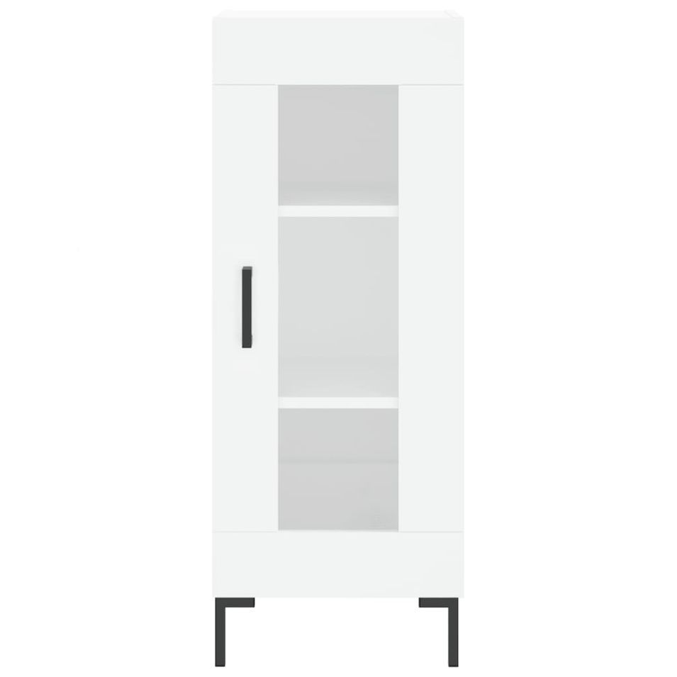 Petit meuble de rangement 1 porte vitrée Zola 35 cm - Pieds et poignée en métal noir - Photo n°1