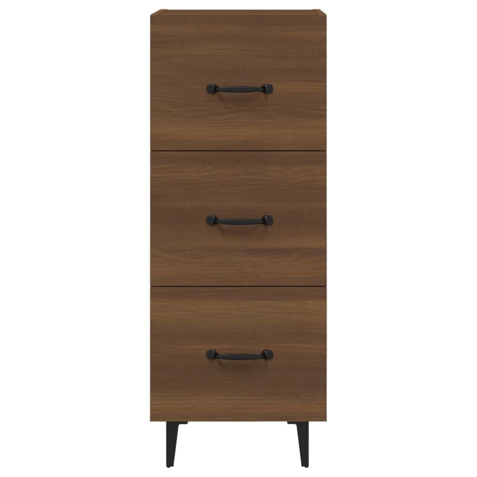 Petit meuble de rangement 3 tiroirs Kaboz 35 cm - Pieds et poignées en métal noir - Photo n°1