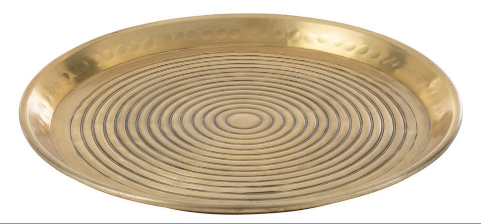 Petit plateau rond aluminium doré Zouzar D 30 cm - Photo n°1