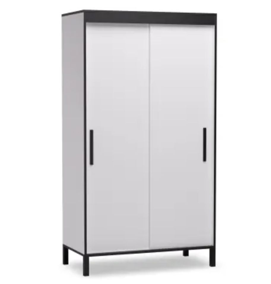 Petite armoire 2 portes coulissantes DRAK 120 cm – Gain de place et rangement optimisé - Photo n°1