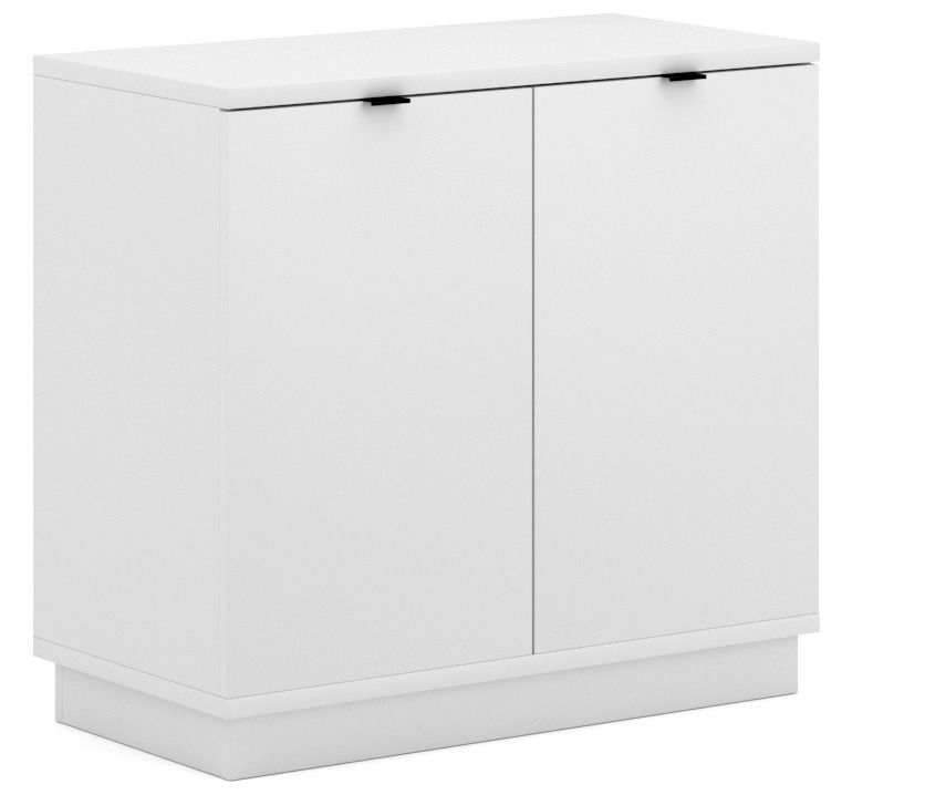 Petite armoire de bureau bois blanc mat Kofice 80 cm - Photo n°1