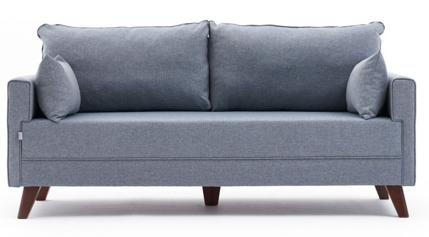 Petite canapé 2 places tissu bleu Kandy 177 cm - Photo n°1