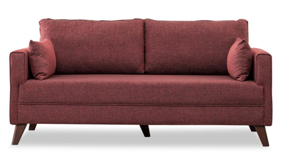Petite canapé 2 places tissu bordeaux Kandy 177 cm - Photo n°1