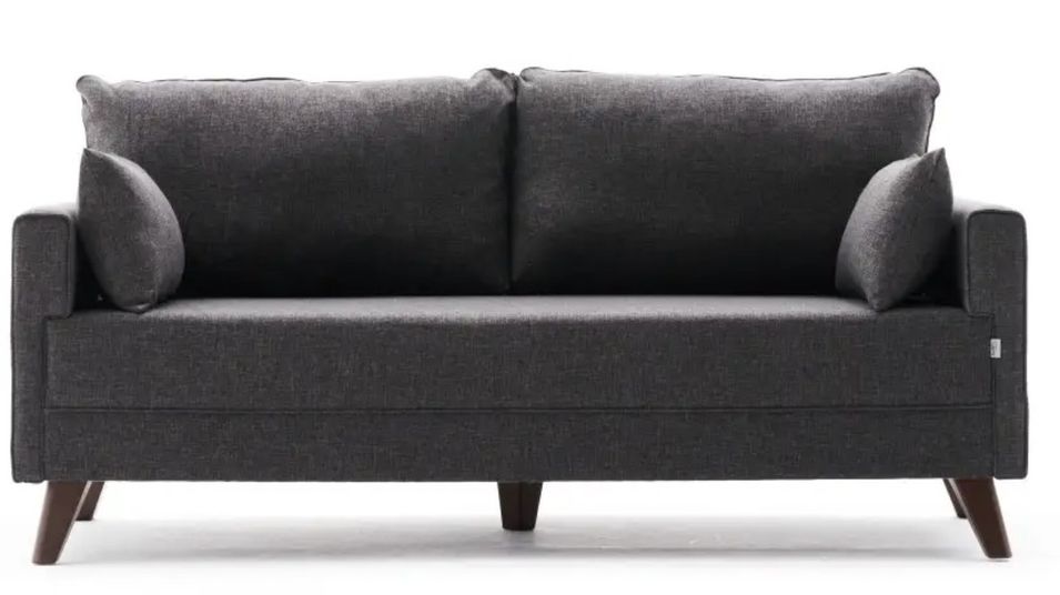 Petite canapé 2 places tissu gris foncé Kandy 177 cm - Photo n°1