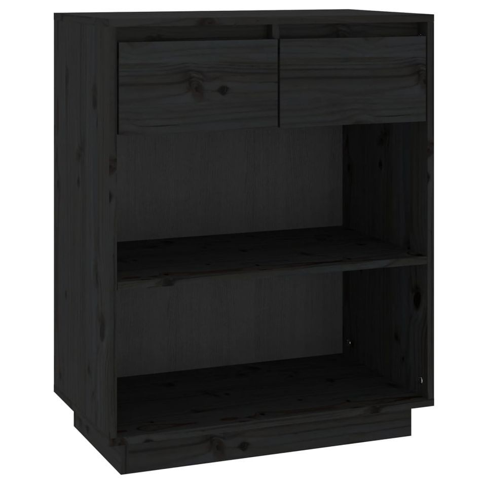 Petite étagère avec 2 tiroirs en bois massif de pin – Collection Vizion - Photo n°1