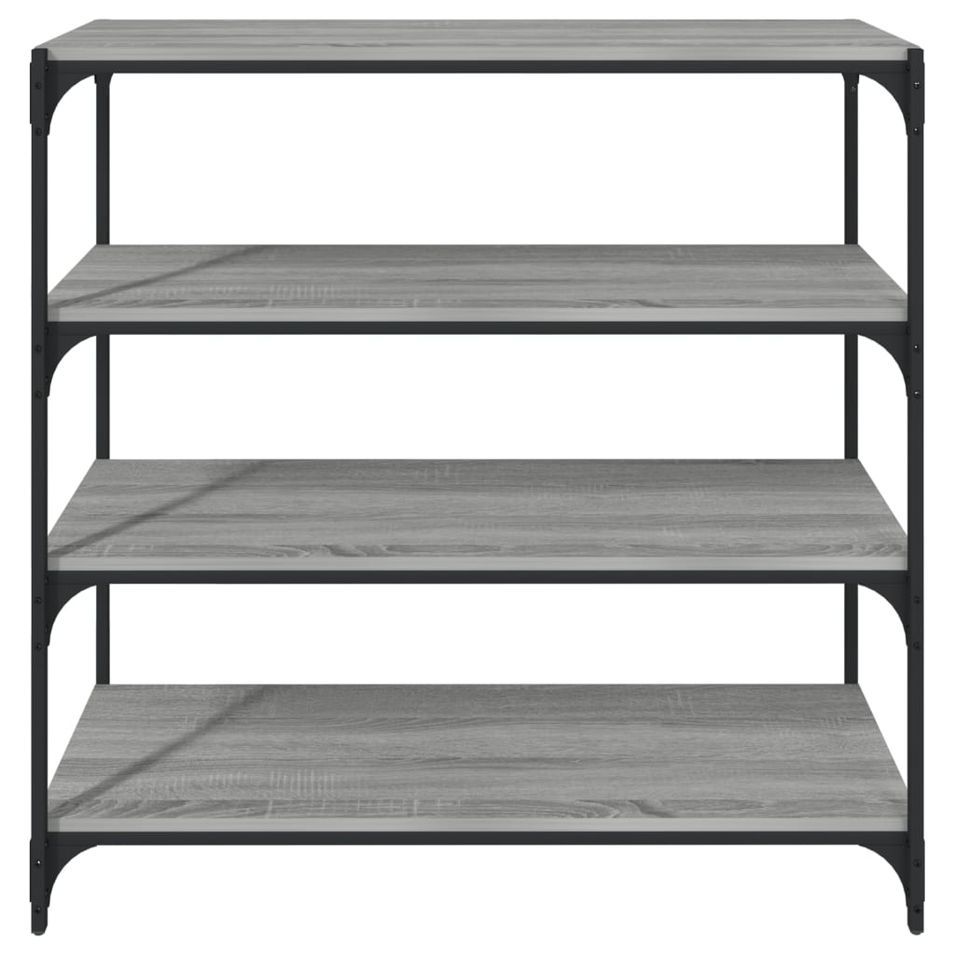 Petite étagère en bois et acier noir L 100 x H 100 x P 33 cm - Collection Rika - Photo n°1