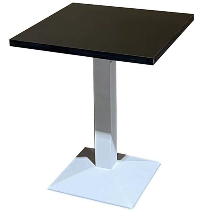 Petite table carrée de restaurant SNOKA 70 cm - Bois et acier - Photo n°1