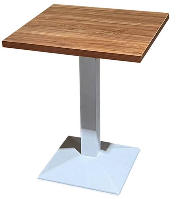 Petite table carrée de restaurant SNOKA 70 cm - Bois et acier - Photo n°1