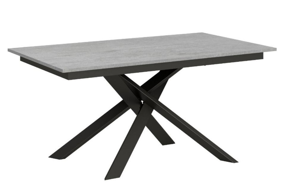 Petite table extensible avec pieds entrelacés métal anthracite Gary - Photo n°1