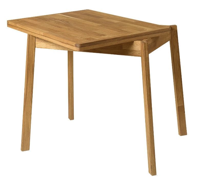 Petite table extensible en bois de chêne massif Larry 90/130 cm - Photo n°1