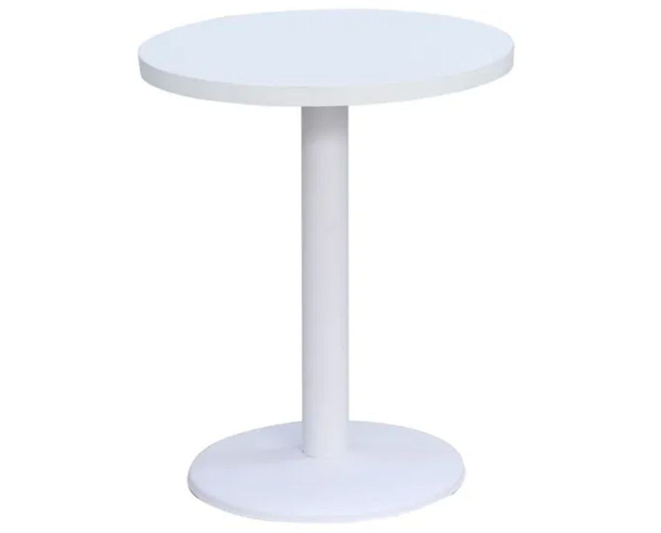 Petite table ronde blanche SNOKA - Bois et acier - Photo n°1