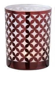 Photophore à motifs verre rouge et blanc Winno H 12 - Photo n°1