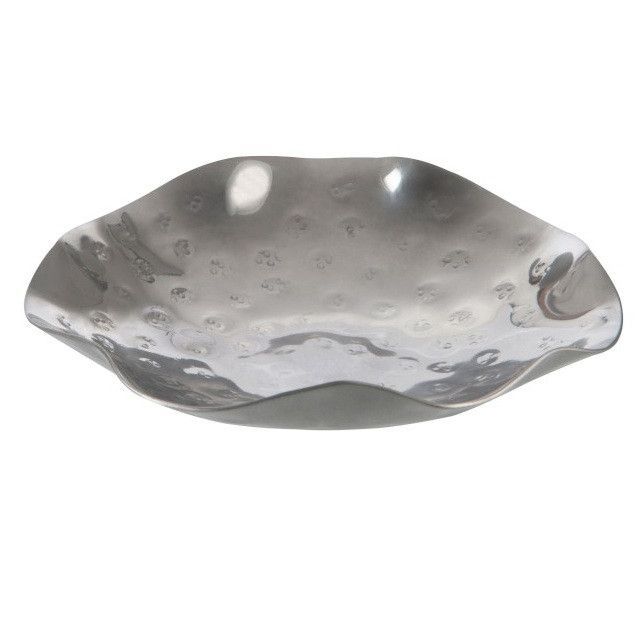 Photophore baroque métal argenté Omani 15 cm - Photo n°1