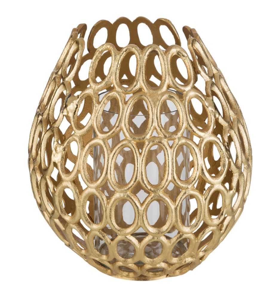 Photophore cercle aluminium doré Junio D 30 cm - Photo n°1